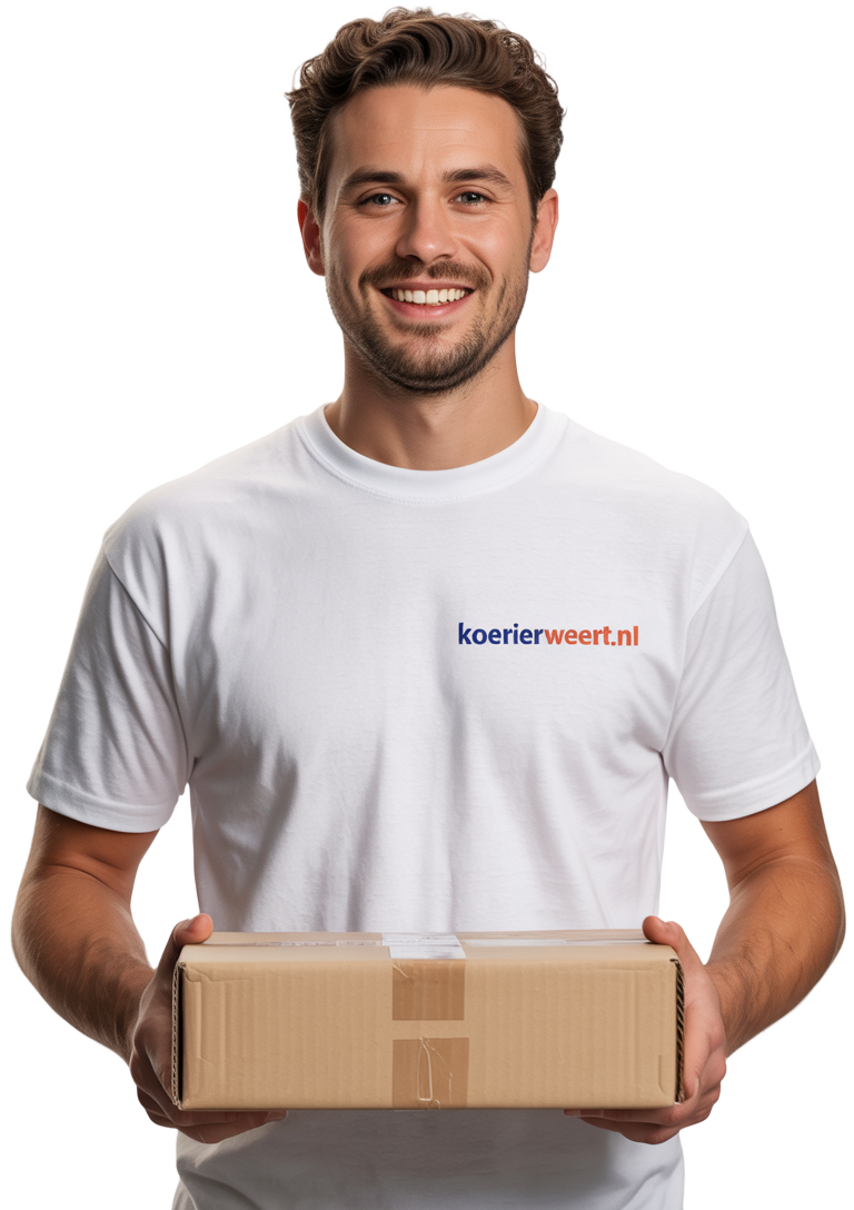 Man met pakket in handen